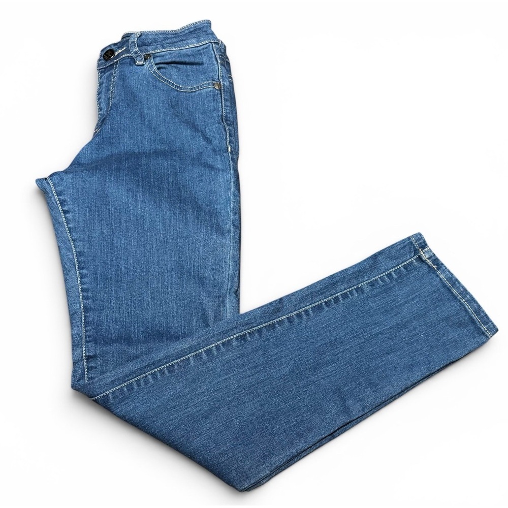 Burberry London Women's Straight Leg Jeans Size 12 Blue Stretch Denim